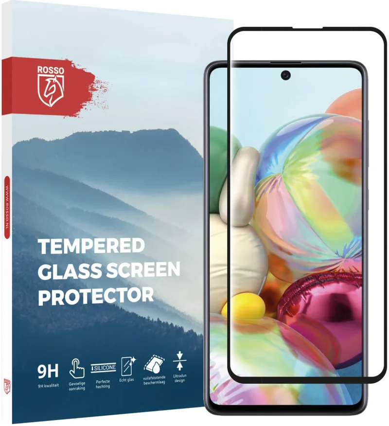Κόκκινο Tempered Glass - FullFace Αντιχαρακτικό Προστατευτικό Γυαλί Οθόνης Samsung Galaxy A71 - Black (8719246223914)