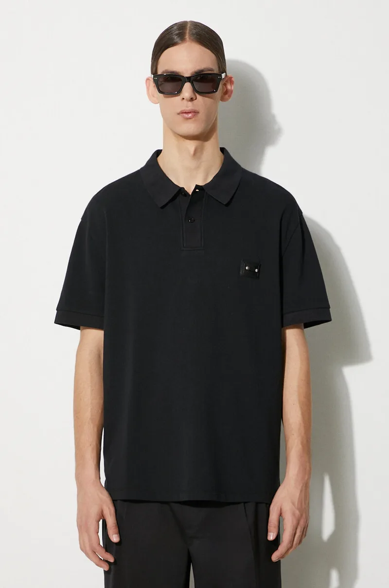 Βαμβακερό μπλουζάκι πόλο Neil Barrett Loose Pierced Nipple Polo
