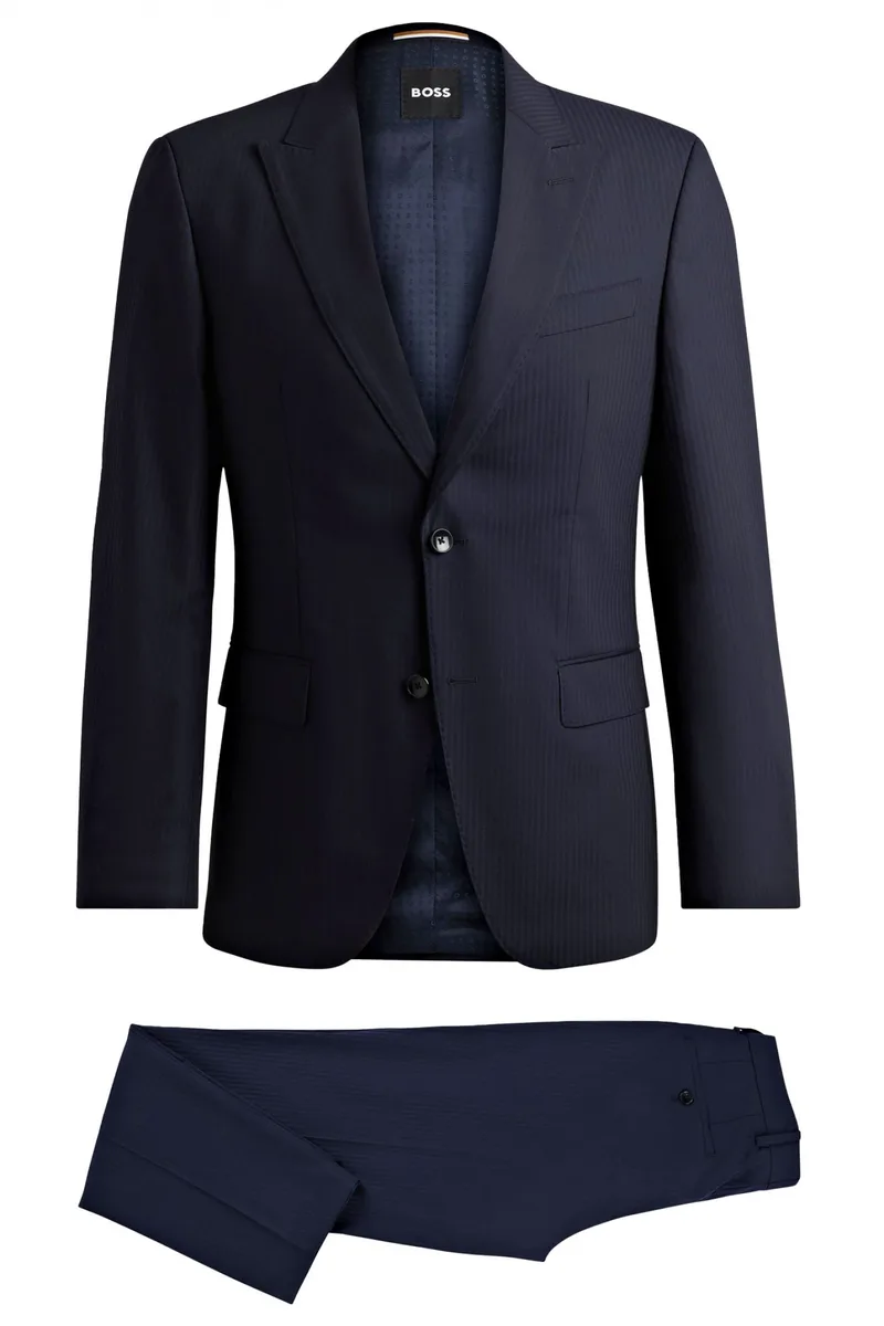 BOSS ΚΟΣΤΟΥΜΙ ΡΙΓΕ SLIM FIT GUABELLO 1815 STRETCH TAILORING H-HUGE-2PCSPEAK-242 ΜΠΛΕ
