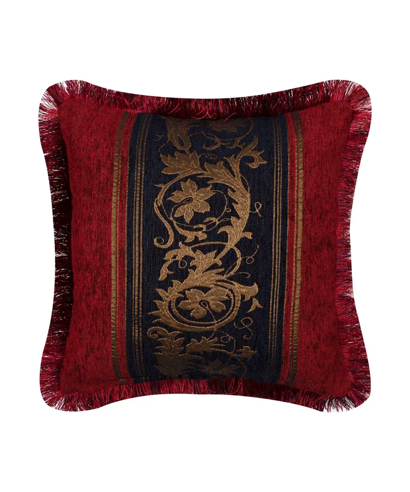 Μαξιλαροθήκη Διακόσμησης Silk Fashion 1208 Μπορντώ/Μπλε 45x45