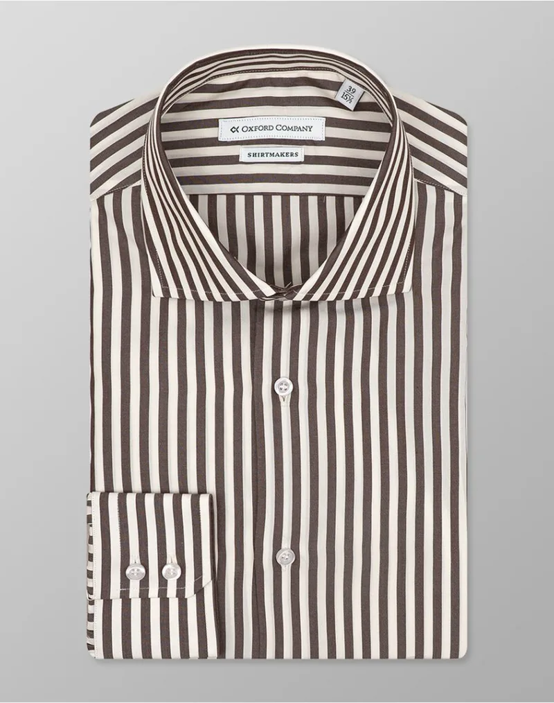 OXFORD COMPANY CLUB SLIM FIT ΠΟΥΚΑΜΙΣΟ M327NRZ21.01-01 Brown