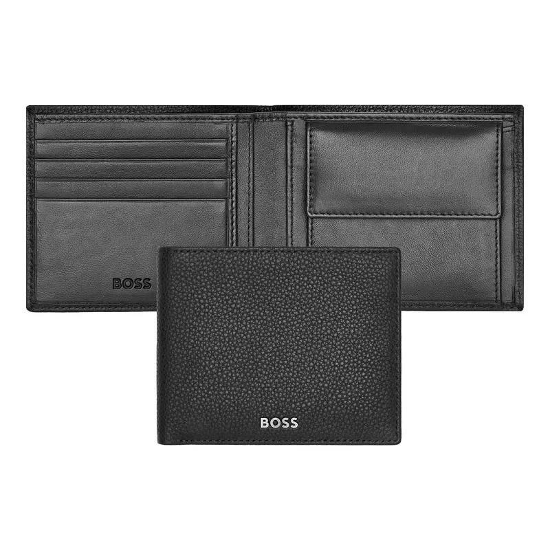 Δερμάτινο ανδρικό πορτοφόλι Hugo Boss Classic Grained Black HLM416A HLM416A