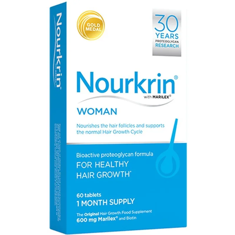 Nourkrin Woman for Healthy Hair Growth Συμπλήρωμα Διατροφής Εκχυλίσματος Βοτάνων Πυριτίου & Βιοτίνης για την Υγιή Ανάπτυξη των Μαλλιών & για την Πρόληψη της Γυναικείας Τριχόπτωσης 60tabs