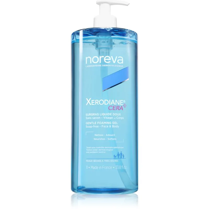 Noreva Xerodiane® Cera Gentle Foaming gel απαλό καθαριστικό τζελ για ξηρό και ευαίαισθητο δέρμα 1000 ml