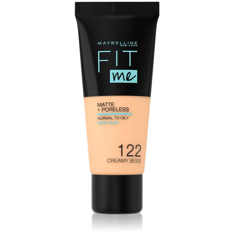 MAYBELLINE NEW YORK Fit Me! Matte+Poreless Ματ μεικ απ για κανονική προς λιπαρή επιδερμίδα απόχρωση 122 Creamy Μπεζ 30 ml
