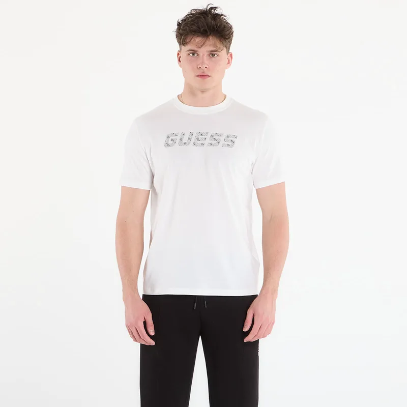 T-shirt GUESS Maska Cn Ss T-Shirt Salt White L