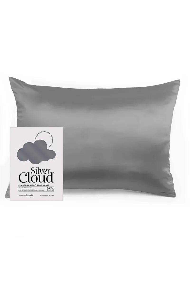 Silver Cloud μαξιλαροθήκη σατέν εμποτισμένη με ιόντα αργύρου "Charcoal" - SZYSC-PCDGR