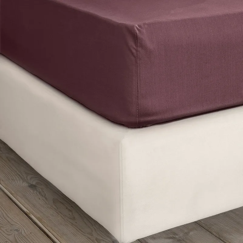 Σεντόνι Μεμονωμένο King Size 185X205+35 Nima Unicolors Deep Bordeaux Με Λάστιχο (185x205+35)