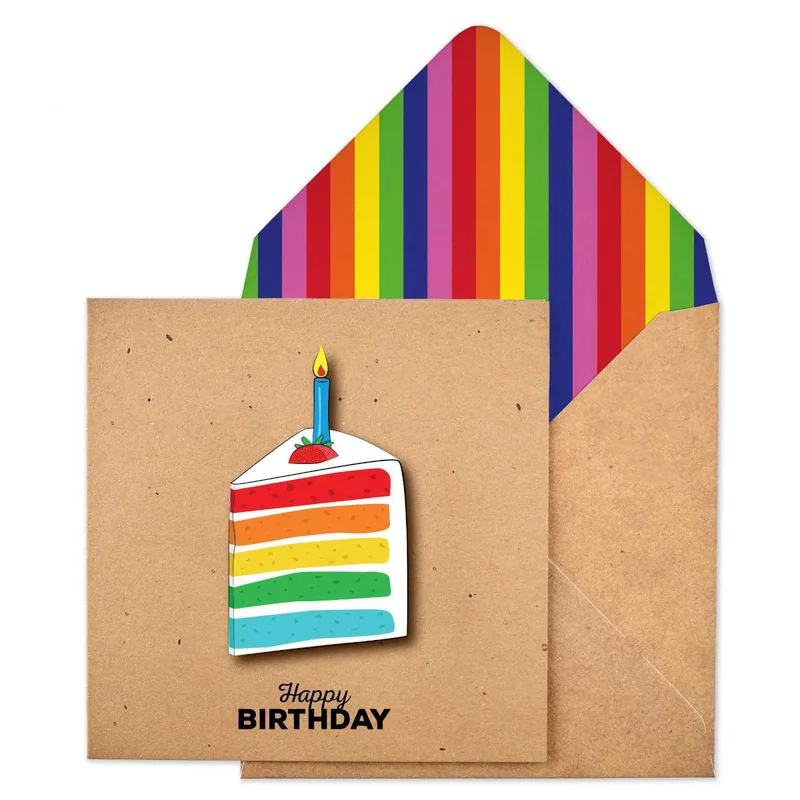 Ευχετήρια Κάρτα Γενεθλίων "Happy Birthday" Kομμάτι Τούρτας TC331