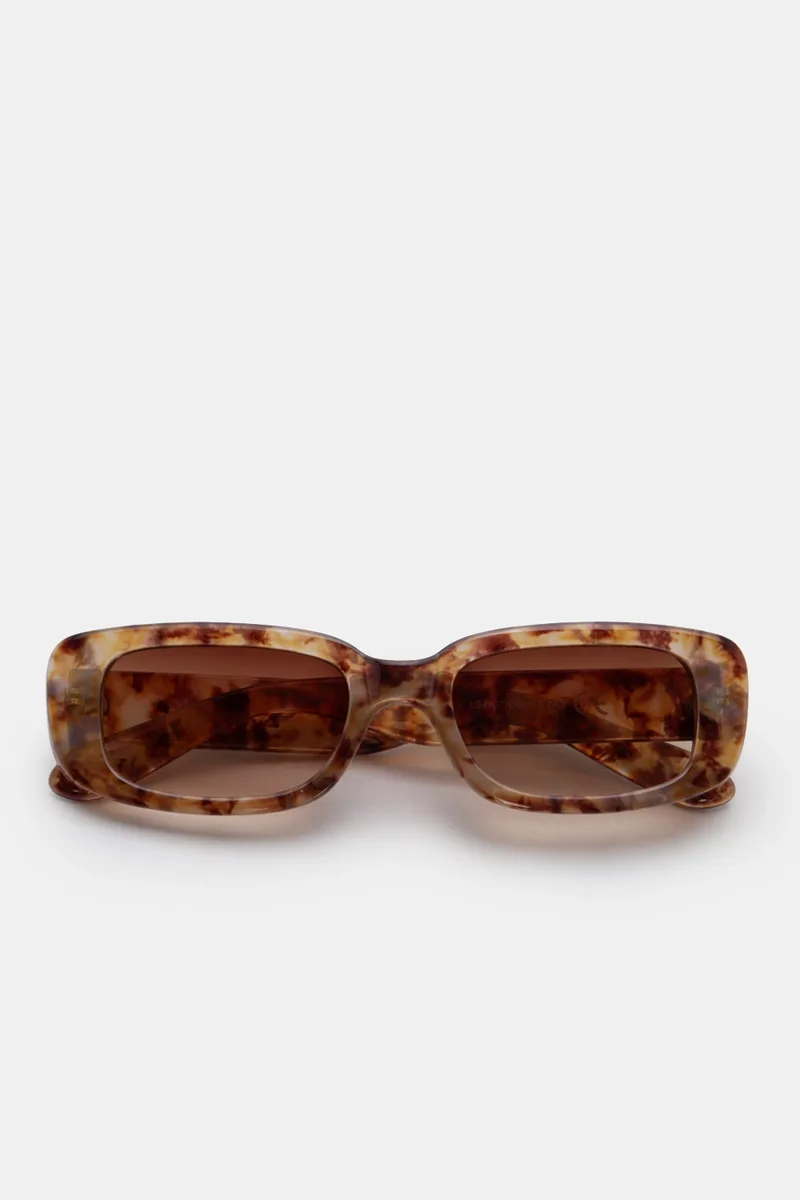 Γυαλιά Ηλιού Rectangle Style - Animal Print-Μπεζ