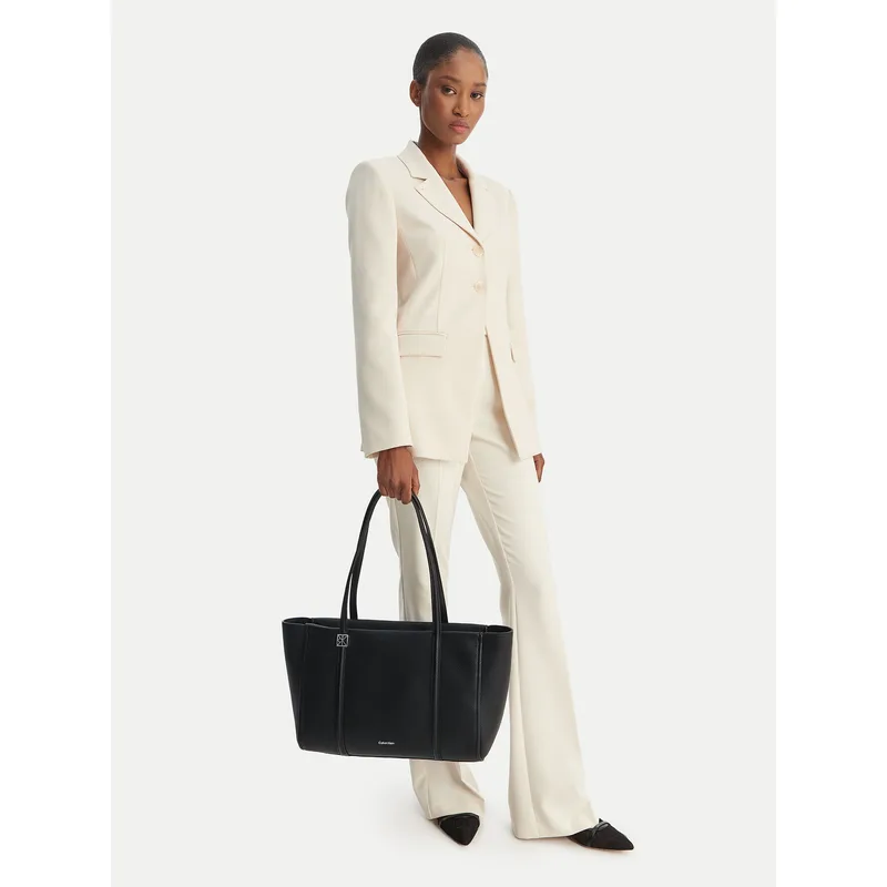 Τσάντα Calvin Klein Emblem Hw Pebble Tote LV04F3424G Μαύρο