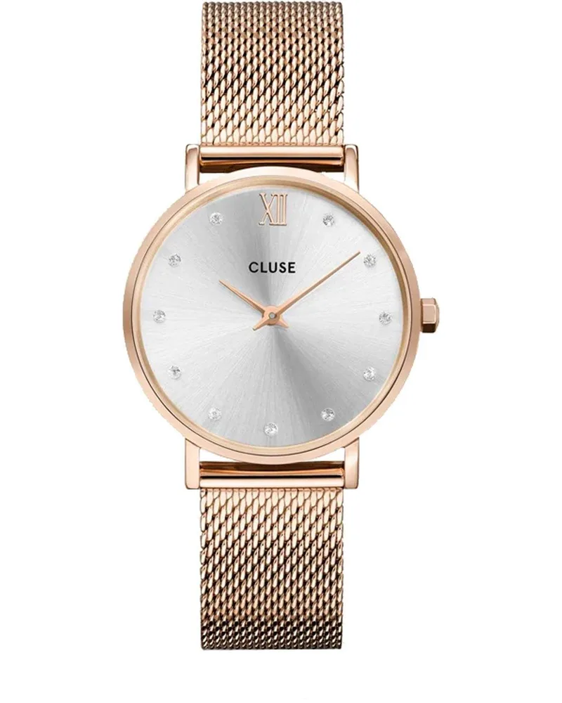 CLUSE Minuit Crystals - CW10205, Rose Χρυσό case with Stainless Steel Bracelet