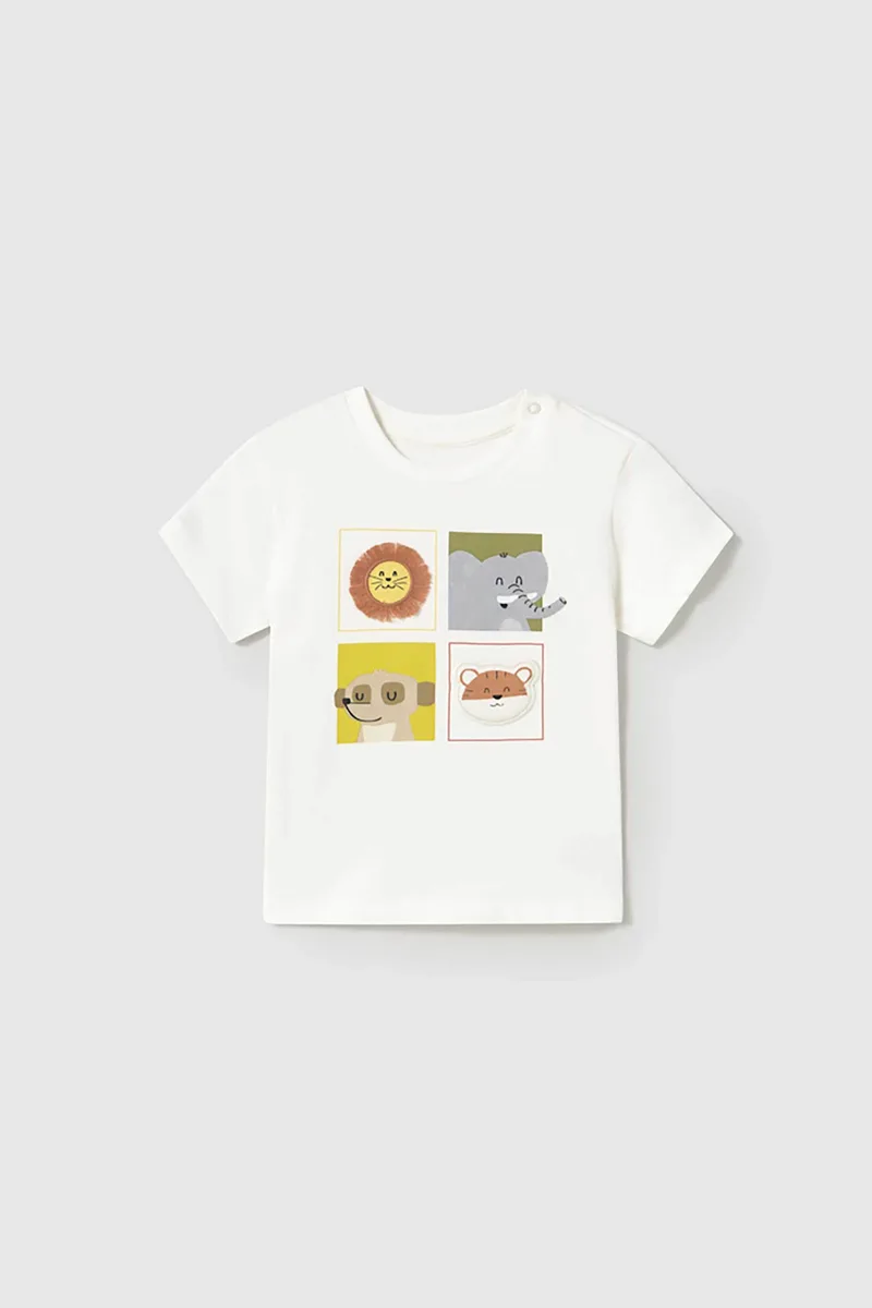 Mayoral παιδική μπλούζα με print - 1056-S25 Κρέμ