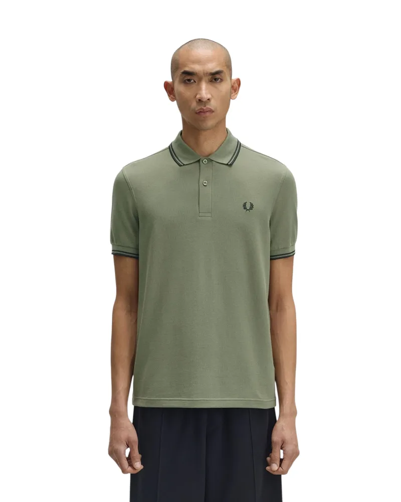 Fred Perry Ανδρική Μπλούζα Twin Tipped Polo M3600-Z50 Χακί
