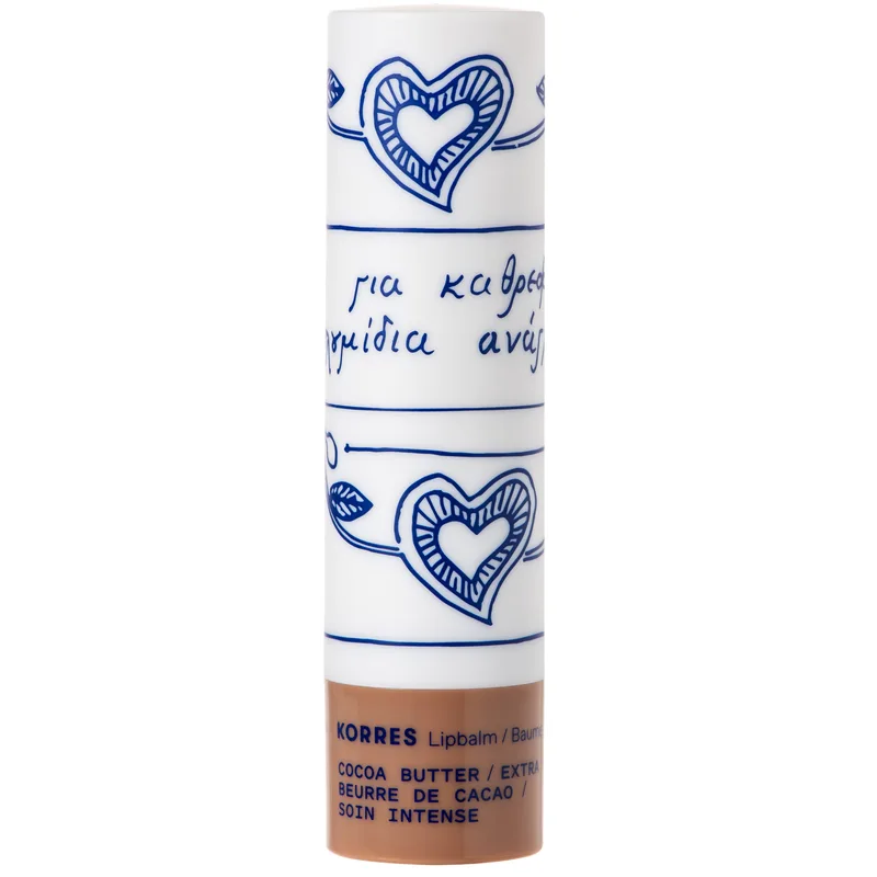Korres Cocoa Butter Extra Care Lip Balm Βάλσαμο Χειλιών για Εντατική Ενυδατική Φροντίδα με Βούτυρο Κακάο για Άμεση Θρέψη 4,5g
