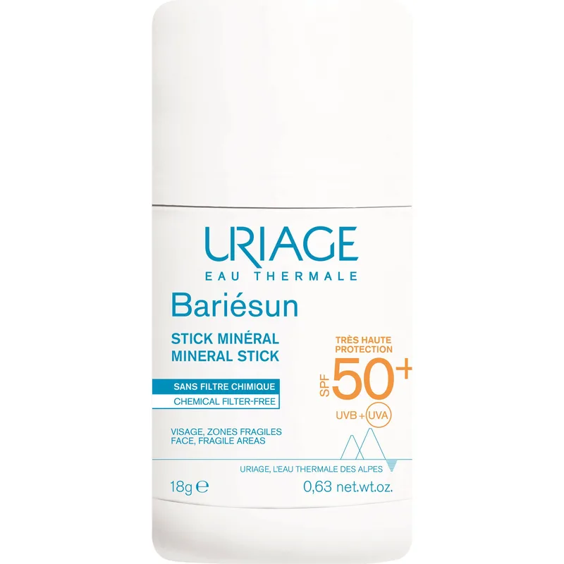 Uriage Bariesun Bar Mineral Stick Spf50+ Αντηλιακό Στικ Mineral για τις Ευαίσθητες Περιοχές 18g