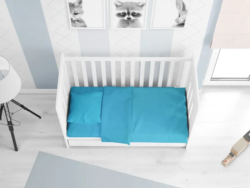 Σεντόνι Κούνιας με Λάστιχο Dimcol Solid 493 Turquoise 70x140+15