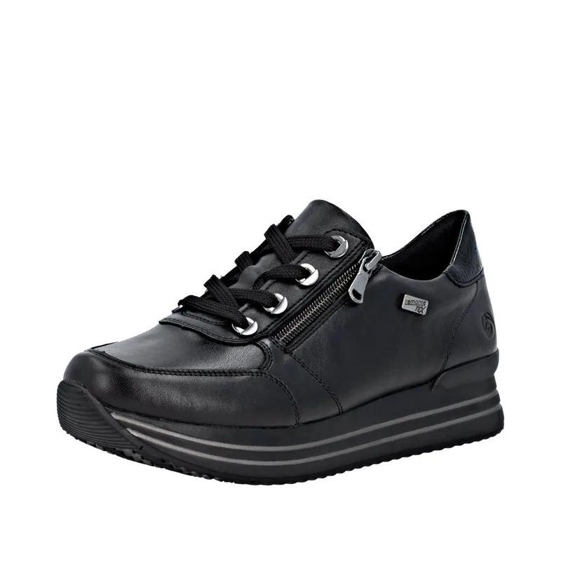 Remonte D1302-00 Ανατομικό Δερμάτινο Sneaker Μαύρο