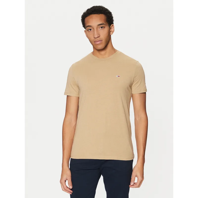 Tommy Jeans T-Shirt Jaspe DM0DM20363 Μπεζ Slim Fit