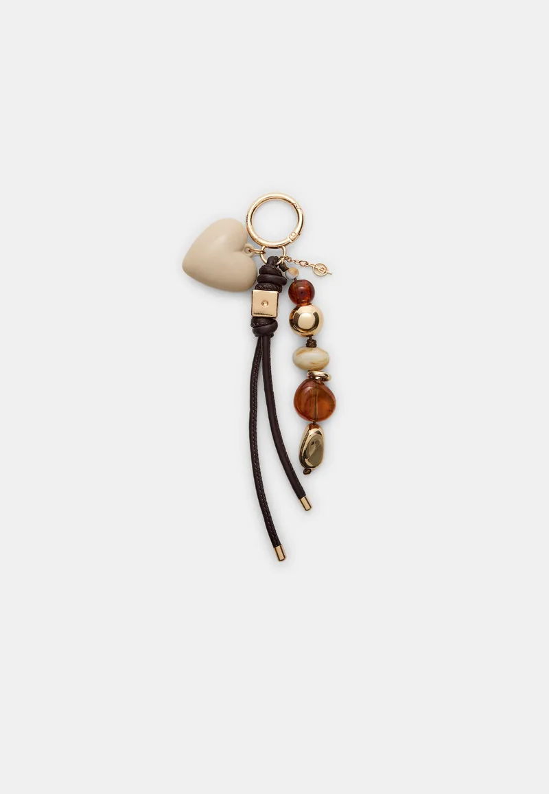 Stradivarius Μπρελόκ Με Καρδιά Και Χάντρες Χρυσαφί Os