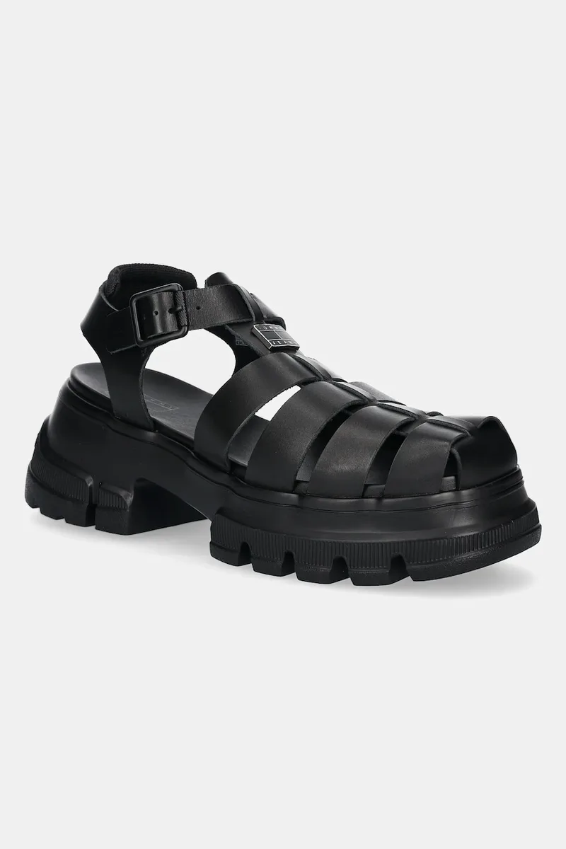Δερμάτινα πέδιλα Tommy Jeans FISHERMAN SANDAL