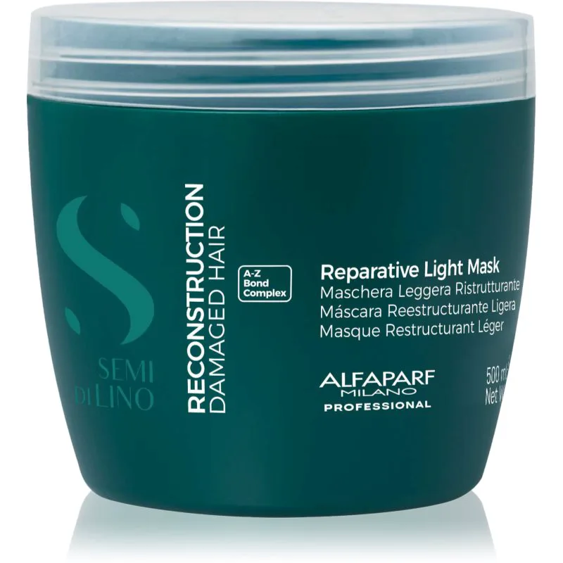 Alfaparf Milano Semi di Lino Reconstruction Reparative Light Mask αναγεννητική μάσκα για κατεστραμμένα μαλλιά για απαλά μαλλιά 500 ml