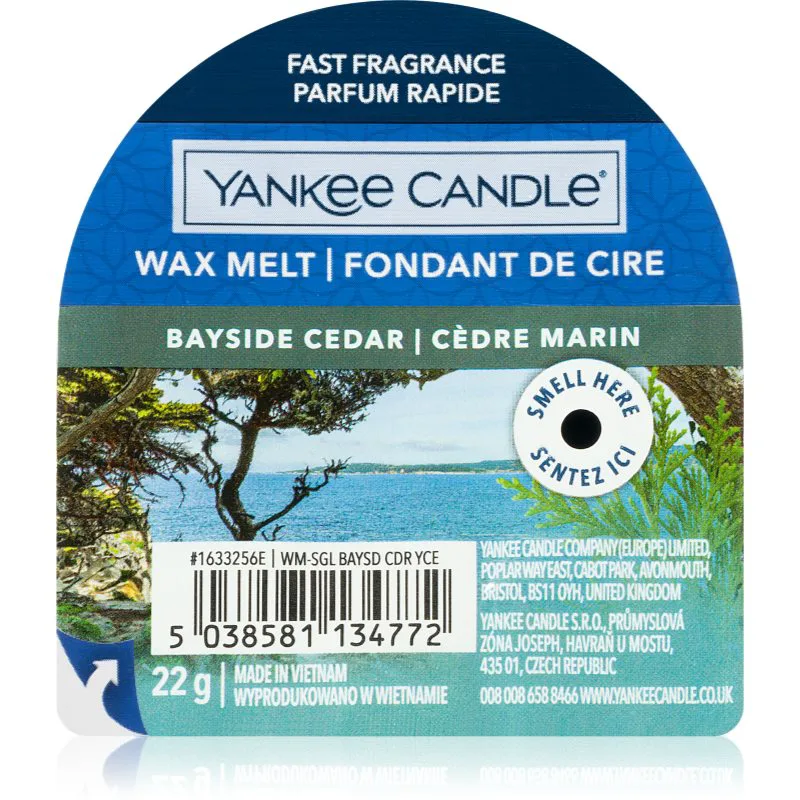 Yankee Candle Bayside Cedar κερί για αρωματική λάμπα 22 γρ