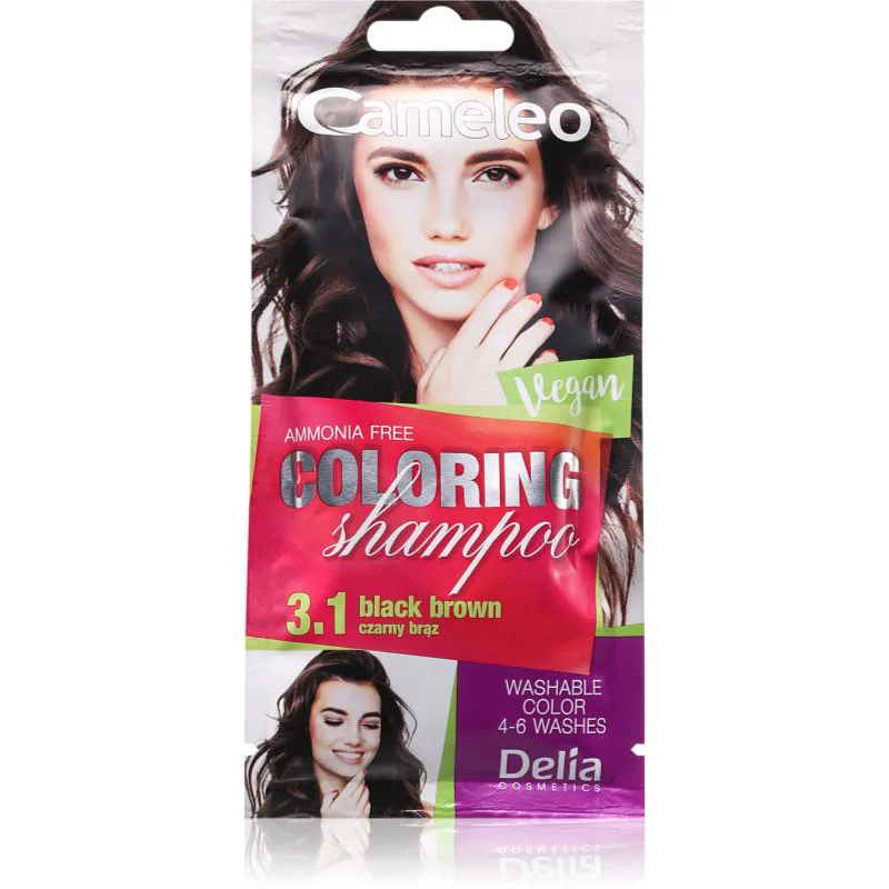 Delia Cosmetics Cameleo Coloring Shampoo σαμπουάν με χρώμα για τα μαλλιά απόχρωση 3.1 Black Brown 40 ml