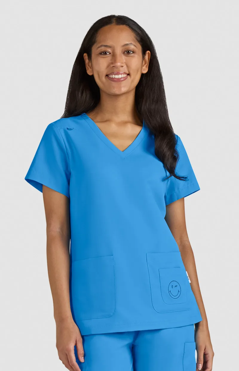 Μπλούζα Γυναικεία Υγειονομικών KOI™ USA Blissful V-Neck Power Blue