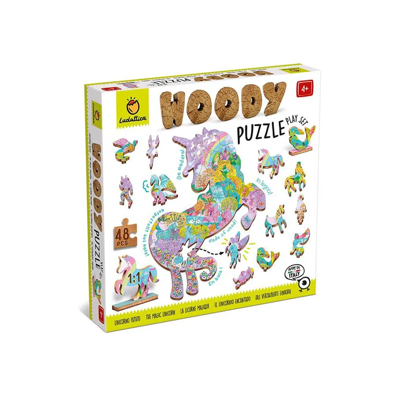 Ludattica Woody Puzzle - Μαγεμένος μονόκερος (48 τμχ)