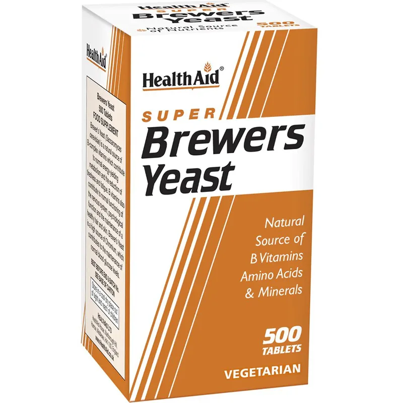 Health Aid Brewers Yeast Συμπλήρωμα Διατροφής με Φυσική Πηγή Βιταμινών Β & Αμινοξέων από Μαγιά Μπύρας για Υγιές Δέρμα & Μαλλιά 500tabs
