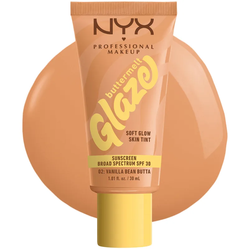 Nyx Professional Makeup Buttermelt Glaze Soft Glow Skin Tint Spf30 Makeup που Προσφέρει Λάμψη Υψηλής Προστασίας 30ml - 02 Vanilla Bean Butta