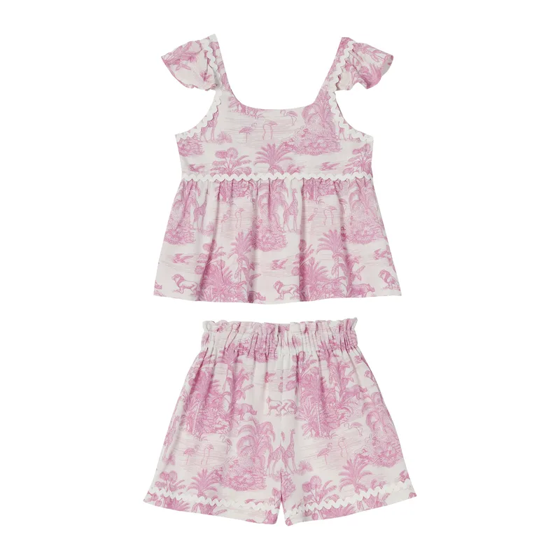GIRL'S SHORTS SET JUNGLE LILLAC