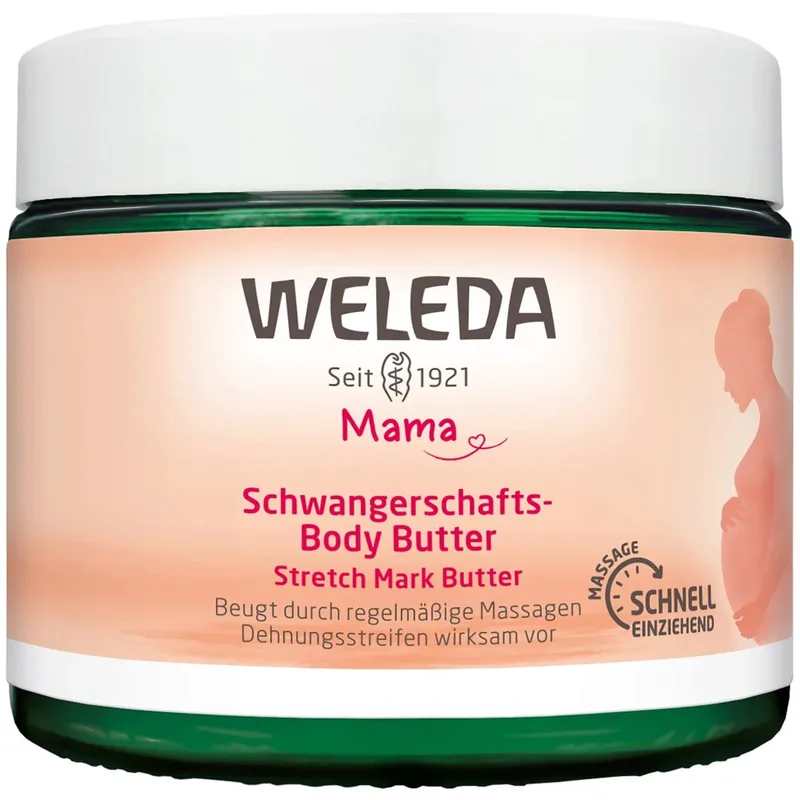 Weleda Mama Stretch Mark Bio Body Butter Θρεπτικό Βούτυρο Σώματος για Μασάζ Κατά των Ραγάδων 150ml