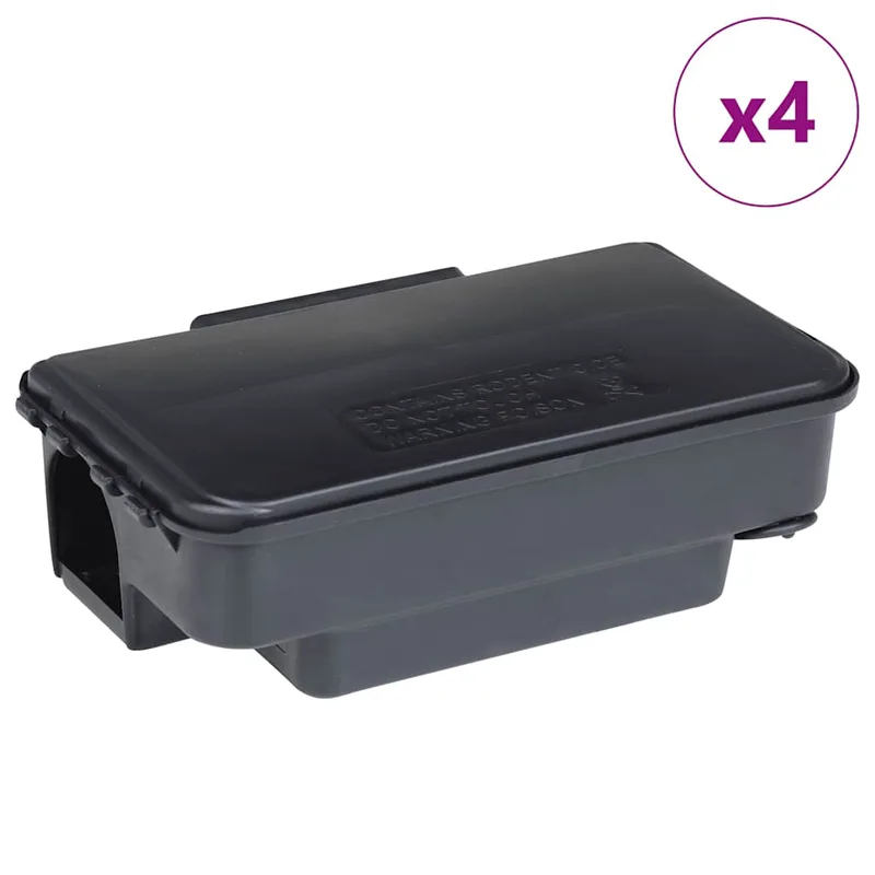 vidaXL Ποντικοπαγίδες 4 τεμ. Μαύρες 22x12,5x7,5 εκ.