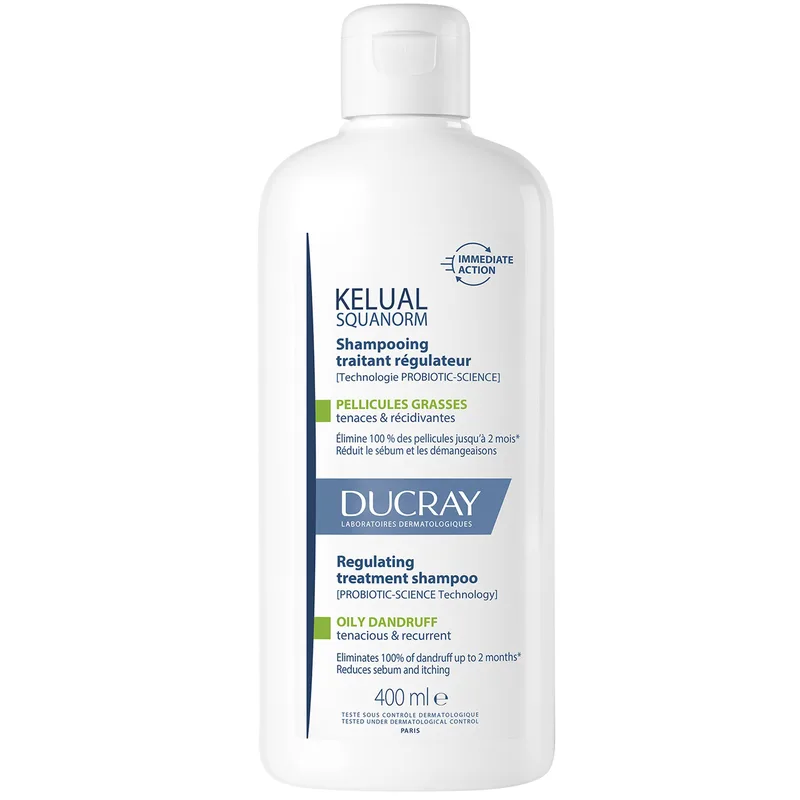 Ducray Kelual Squanorm Regulating Treatment Shampoo Oily Dandruff Σαμπουάν Θεραπείας Κατάλληλο για την Λιπαρή Πιτυρίδα 400ml