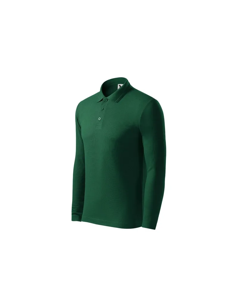 Malfini Pique Polo LS M MLI221D3 dark green polo shirt