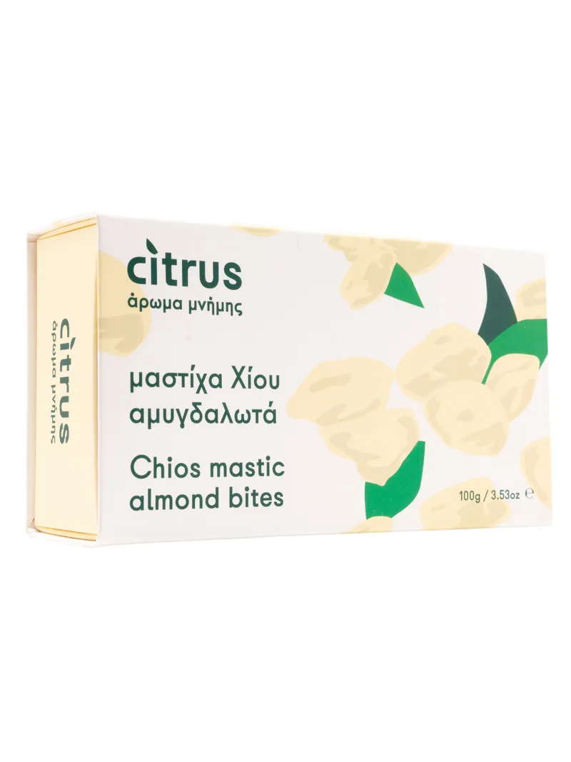 Παραδοσιακό αμυγδαλωτό μαστίχας Χίου "Citrus" 100g>