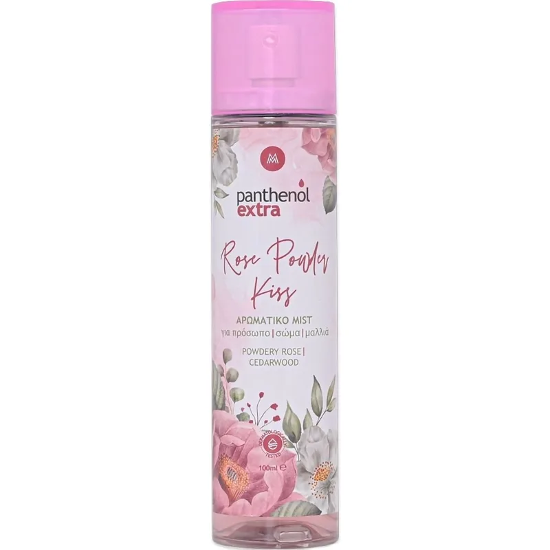 Panthenol Extra Rose Powder Kiss Face, Body & Hair Mist Αρωματικό Σπρέι Πούδρας για Πρόσωπο, Σώμα & Μαλλιά 100ml