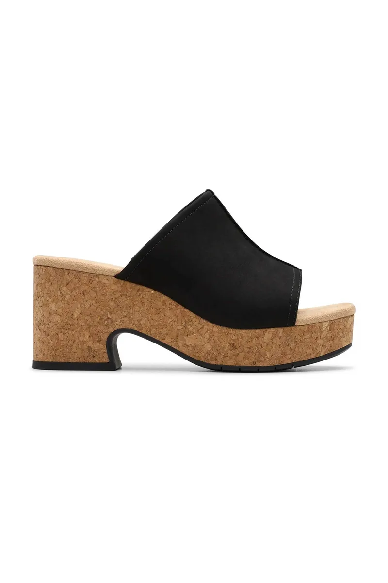 Clarks γυναικεία mules με χοντρό τακούνι "Nerisa Vine" - 26181933 Μαύρο