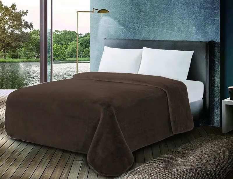 Κουβέρτα Anesis Βελουτέ 600gr Μονή 160x220 Coffee Quartz