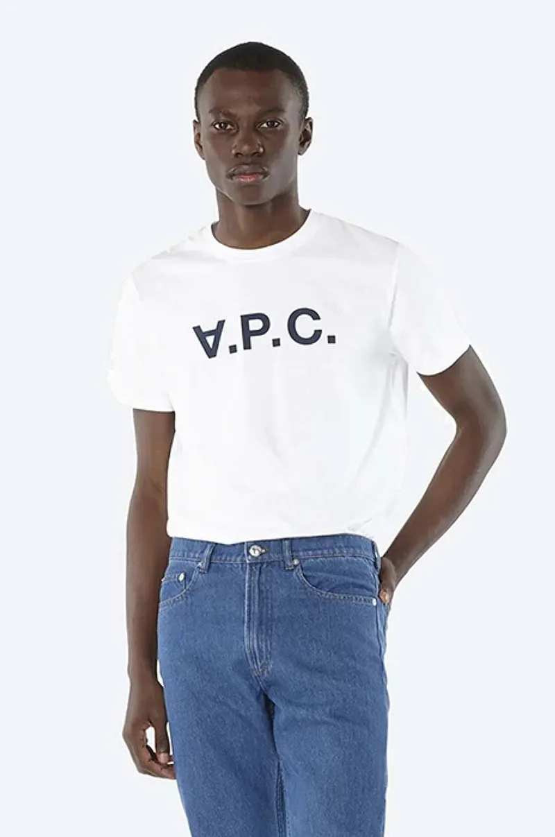 Βαμβακερό μπλουζάκι A.P.C. Vpc Blanc