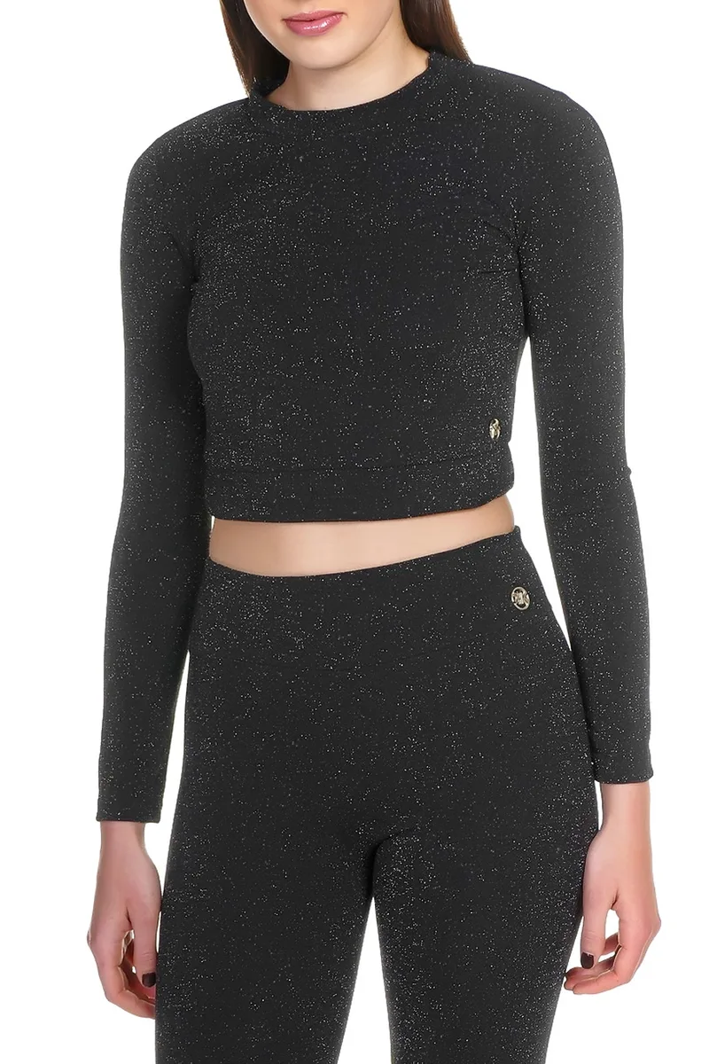 Top Kendal + Kylie Lurex Cropped KKW3711631-BLACK Γυναικείο