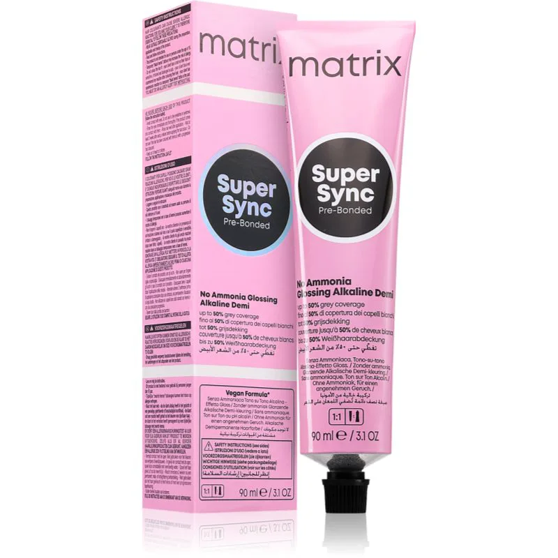 Matrix Super Sync Pre-Bonded ημιμόνιμη βαφή μαλλιών απόχρωση 8NN Neutral Neutral Light Blonde 90 ml