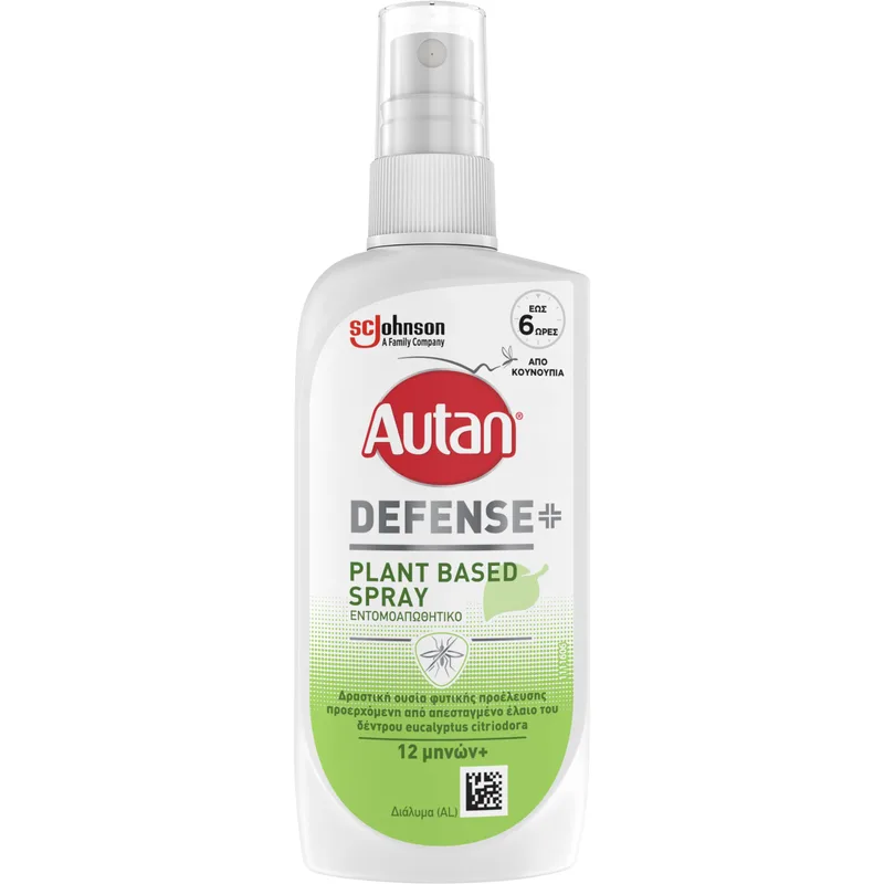 Autan Defense Plant-Based Spray Εντομοαπωθητικό Spray Σώματος Φυτικής Προέλευσης από Έλαιο Ευκαλύπτου για Έως & 6 Ώρες Προστασία 100ml