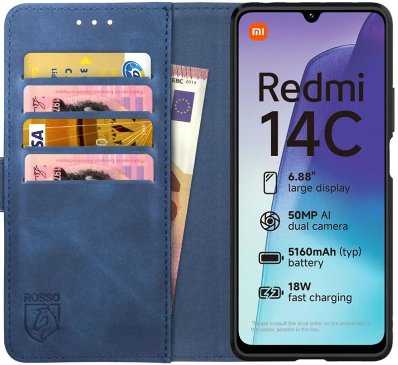 Θήκη Xiaomi Redmi 14C / Poco C75 Κόκκινο Element PU Πορτοφόλι - Blue (8719246465710)