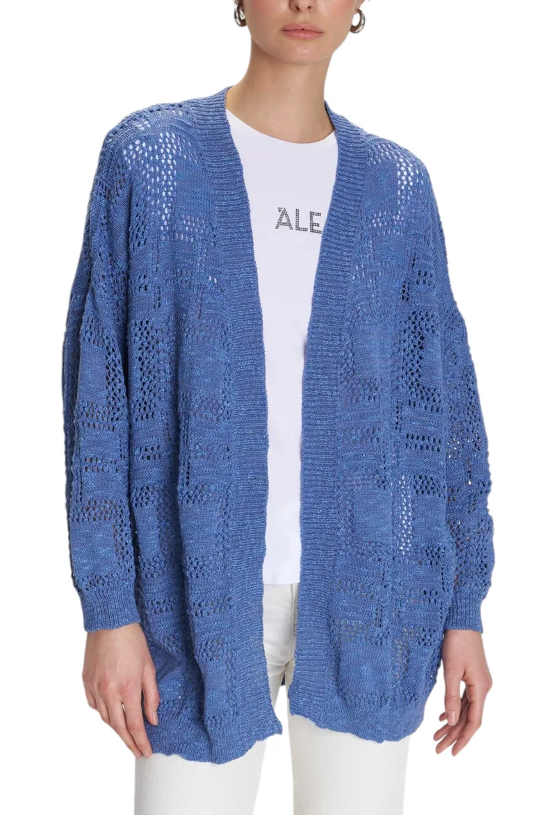 Ζακέτα Ale Με Διάτρητη Πλέξη 8P22499-BLUE Γυναικείο