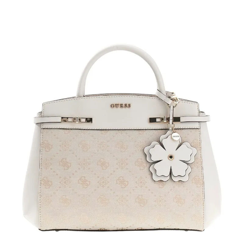 Γυναικεία τσάντα χειρός/χιαστί GUESS HWJP990206-DKO OFF WHITE LOGO MELINDA εκρού