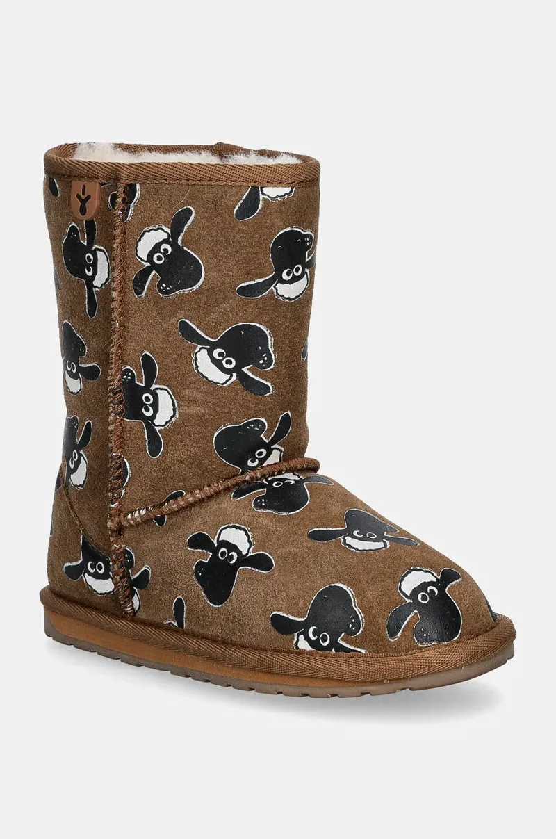 Μπότες χιονιού σουέτ για παιδιά Emu Australia Shaun The Sheep Print