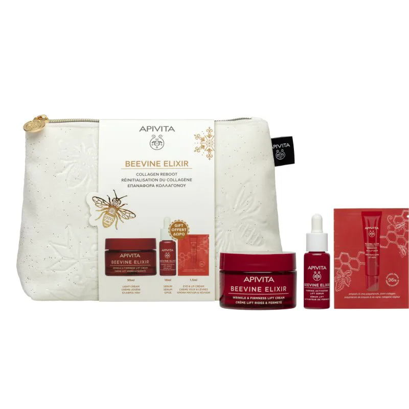 Apivita Beevine Elixir Gift Pouch (with Light Cream) σετ δώρου για ενίσχυση επιδερμίδας πρόσωπου